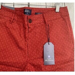 Ben Sherman Red Geometric Print‎ Regular Fit Casual Shorts 30W